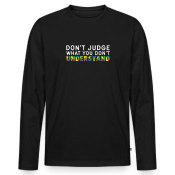Autism Awareness – Don't Condemn What - Men's Premium Organic Long Sleeve Shirt - black - Front - Nico (187cm)