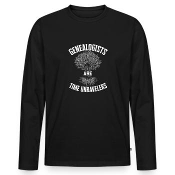 Généalogie Généalogie Généalogiste - T-shirt manches longues Premium bio Homme - noir - Devant - Nico (187cm)
