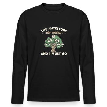 Généalogie Généalogie Généalogiste - T-shirt manches longues Premium bio Homme - noir - Devant - Nico (187cm)