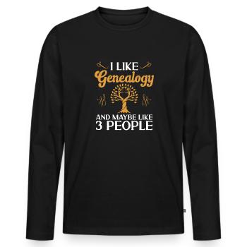 Généalogie Généalogie Généalogiste - T-shirt manches longues Premium bio Homme - noir - Devant - Nico (187cm)