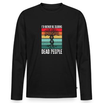 Généalogie Généalogie Généalogiste - T-shirt manches longues Premium bio Homme - noir - Devant - Nico (187cm)