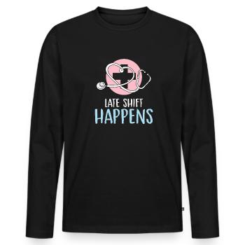 Arrivée tardive de l’équipe Conception pour un hôpital - T-shirt manches longues Premium bio Homme - noir - Devant - Nico (187cm)