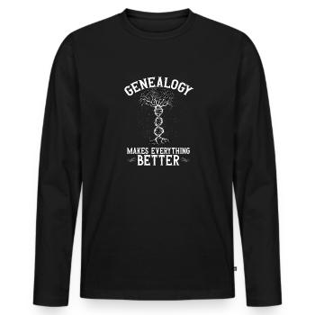 Généalogie Généalogie Généalogiste - T-shirt manches longues Premium bio Homme - noir - Devant - Nico (187cm)