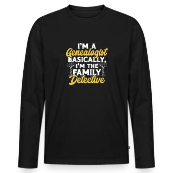 Généalogie Généalogie Généalogiste - T-shirt manches longues Premium bio Homme - noir - Devant - Nico (187cm)