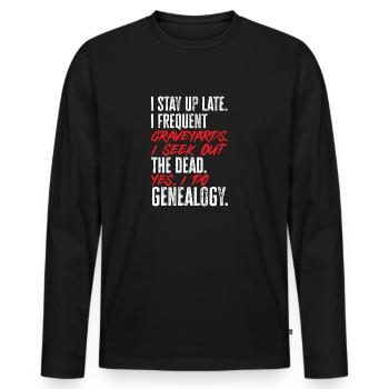 Genealogy Genealogy Genealogist - Men's Premium Organic Long Sleeve Shirt - black - Front - Nico (187cm)