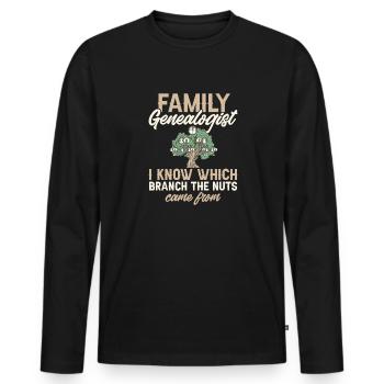 Genealogy Genealogy Genealogist - Men's Premium Organic Long Sleeve Shirt - black - Front - Nico (187cm)