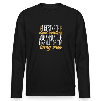 Genealogy Genealogy Genealogist - Men's Premium Organic Long Sleeve Shirt - black - Front - Nico (187cm)