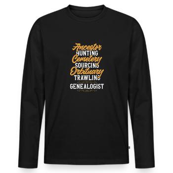 Généalogie Généalogie Généalogiste - T-shirt manches longues Premium bio Homme - noir - Devant - Nico (187cm)