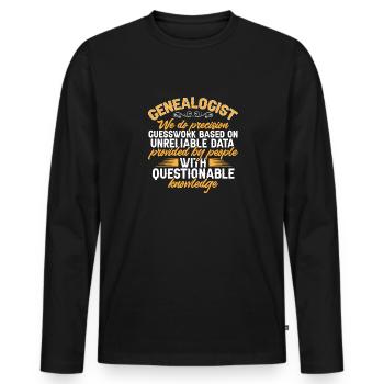 Généalogie Généalogie Généalogie - T-shirt manches longues Premium bio Homme - noir - Devant - Nico (187cm)