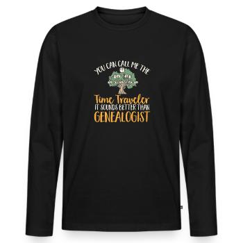 Genealogy Genealogy Genealogist - Men's Premium Organic Long Sleeve Shirt - black - Front - Nico (187cm)