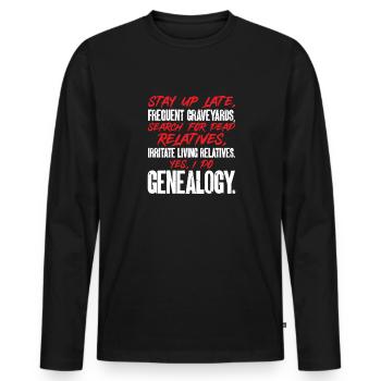 Généalogie Généalogie Généalogie - T-shirt manches longues Premium bio Homme - noir - Devant - Nico (187cm)