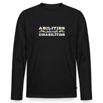 Autism awareness - abilities predominate - Men's Premium Organic Long Sleeve Shirt - black - Front - Nico (187cm)