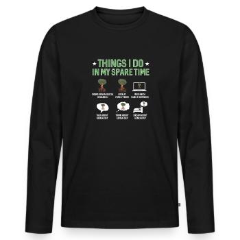 Généalogie Généalogie Généalogiste - T-shirt manches longues Premium bio Homme - noir - Devant - Nico (187cm)