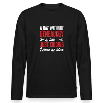 Généalogie Généalogie Généalogiste - T-shirt manches longues Premium bio Homme - noir - Devant - Nico (187cm)