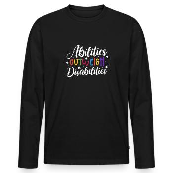 Autism awareness - abilities predominate - Men's Premium Organic Long Sleeve Shirt - black - Front - Nico (187cm)