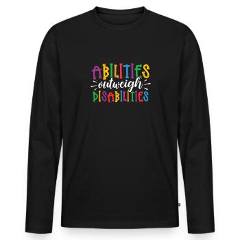 Autism awareness - abilities predominate - Men's Premium Organic Long Sleeve Shirt - black - Front - Nico (187cm)