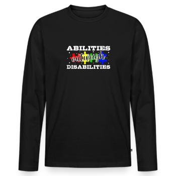 Autism awareness - abilities predominate - Men's Premium Organic Long Sleeve Shirt - black - Front - Nico (187cm)