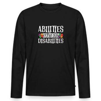 Autism awareness - abilities predominate - Men's Premium Organic Long Sleeve Shirt - black - Front - Nico (187cm)