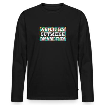 Autism awareness - abilities predominate - Men's Premium Organic Long Sleeve Shirt - black - Front - Nico (187cm)