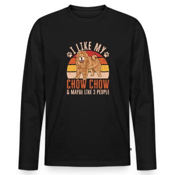 Chow Chow Hund - Männer Premium Bio Langarmshirt - Schwarz - Vorne - Nico (187cm)