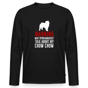 Chow Chow Hund - Männer Premium Bio Langarmshirt - Schwarz - Vorne - Nico (187cm)