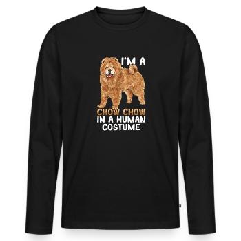 Chow Chow Hund - Männer Premium Bio Langarmshirt - Schwarz - Vorne - Nico (187cm)