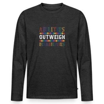 Autism awareness - abilities predominate - Men's Premium Organic Long Sleeve Shirt - heather anthracite - Front - Nico (187cm)