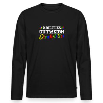 Autism awareness - abilities predominate - Men's Premium Organic Long Sleeve Shirt - black - Front - Nico (187cm)