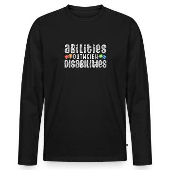 Autism awareness - skills predominate - Men's Premium Organic Long Sleeve Shirt - black - Front - Nico (187cm)