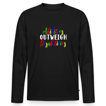 Autism awareness - abilities predominate - Men's Premium Organic Long Sleeve Shirt - black - Front - Nico (187cm)