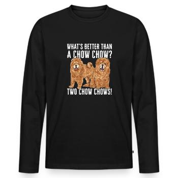 Chow Chow Hund - Männer Premium Bio Langarmshirt - Schwarz - Vorne - Nico (187cm)