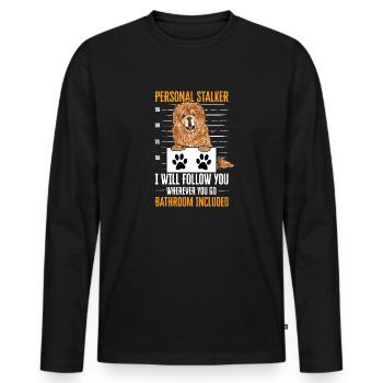 Chow Chow Chien - T-shirt manches longues Premium bio Homme - noir - Devant - Nico (187cm)