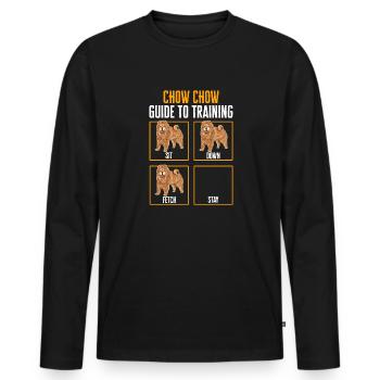 Chow Chow Hund - Männer Premium Bio Langarmshirt - Schwarz - Vorne - Nico (187cm)