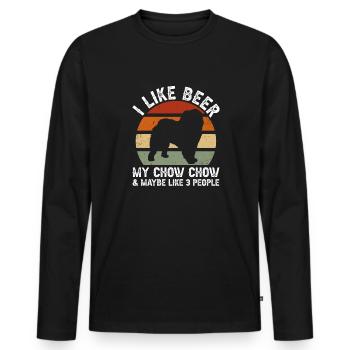 Chow Chow Hund - Männer Premium Bio Langarmshirt - Schwarz - Vorne - Nico (187cm)