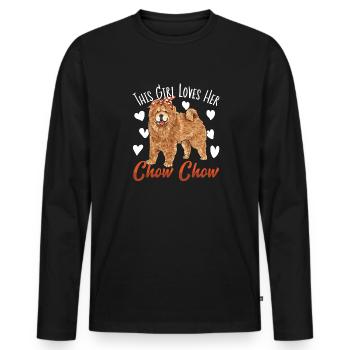 Chow Chow Hund - Männer Premium Bio Langarmshirt - Schwarz - Vorne - Nico (187cm)