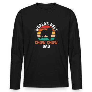 Chow Chow Hund - Männer Premium Bio Langarmshirt - Schwarz - Vorne - Nico (187cm)