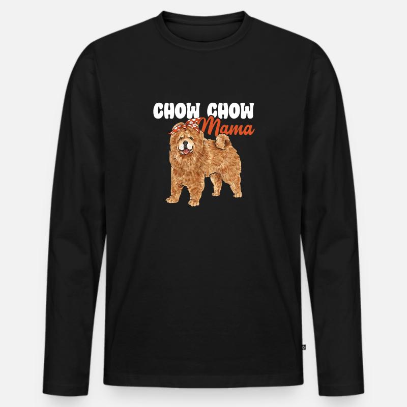 Chow Chow Hund - Männer Premium Bio Langarmshirt - Schwarz