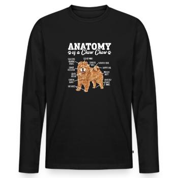 Chow Chow Hund - Männer Premium Bio Langarmshirt - Schwarz - Vorne - Nico (187cm)