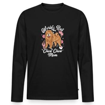 Chow Chow Hund - Männer Premium Bio Langarmshirt - Schwarz - Vorne - Nico (187cm)