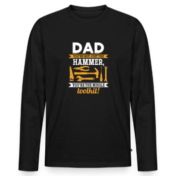 Papa you're not just awesome - Father's Day idea - Men's Premium Organic Long Sleeve Shirt - black - Front - Nico (187cm)