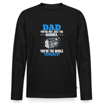 Papa you're not just awesome - Father's Day idea - Men's Premium Organic Long Sleeve Shirt - black - Front - Nico (187cm)