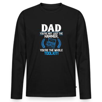 Papa you're not just awesome - Father's Day idea - Men's Premium Organic Long Sleeve Shirt - black - Front - Nico (187cm)