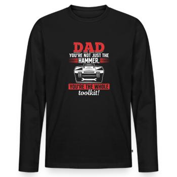 Papa you're not just awesome - Father's Day idea - Men's Premium Organic Long Sleeve Shirt - black - Front - Nico (187cm)