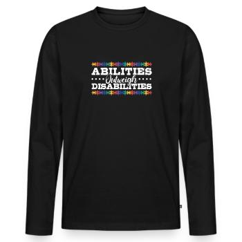 Autism awareness - abilities predominate - Men's Premium Organic Long Sleeve Shirt - black - Front - Nico (187cm)