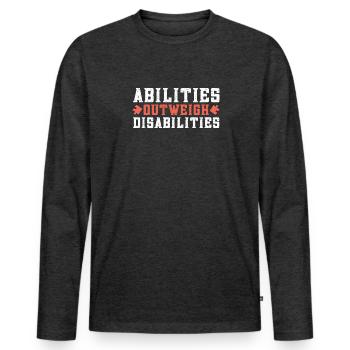 Autism awareness - abilities predominate - Men's Premium Organic Long Sleeve Shirt - heather anthracite - Front - Nico (187cm)