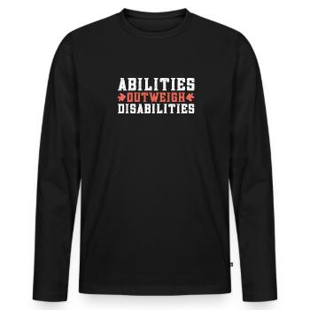 Autism awareness - abilities predominate - Men's Premium Organic Long Sleeve Shirt - black - Front - Nico (187cm)