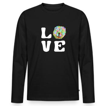 Chow Chow Hund - Männer Premium Bio Langarmshirt - Schwarz - Vorne - Nico (187cm)