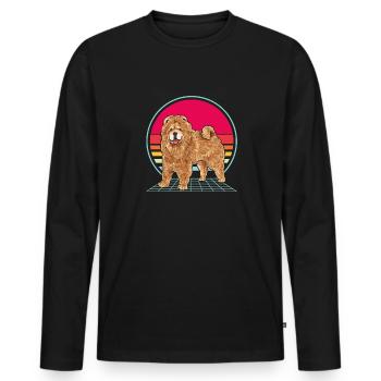 Chow Chow Hund - Männer Premium Bio Langarmshirt - Schwarz - Vorne - Nico (187cm)