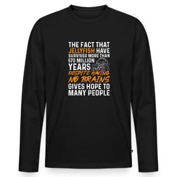 Jellyfish Marine Diving Jellyfish - Men's Premium Organic Long Sleeve Shirt - black - Front - Nico (187cm)