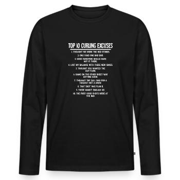 Locken - Männer Premium Bio Langarmshirt - Schwarz - Vorne - Nico (187cm)